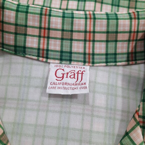 Vtg 70s Christmas plaid shirt - Graff brand - Picture 8 of 10